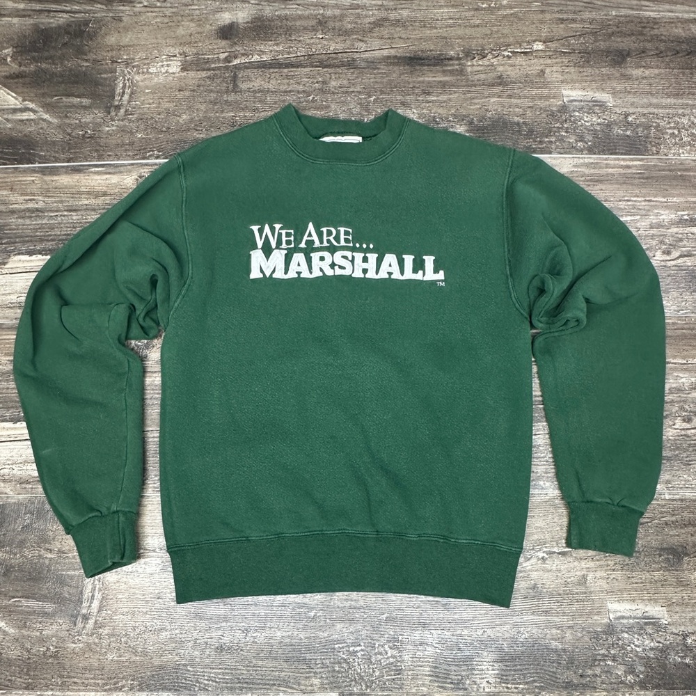Vintage Marshall University Thundering Herd Crewneck Sweatshirt Green XL GUC
